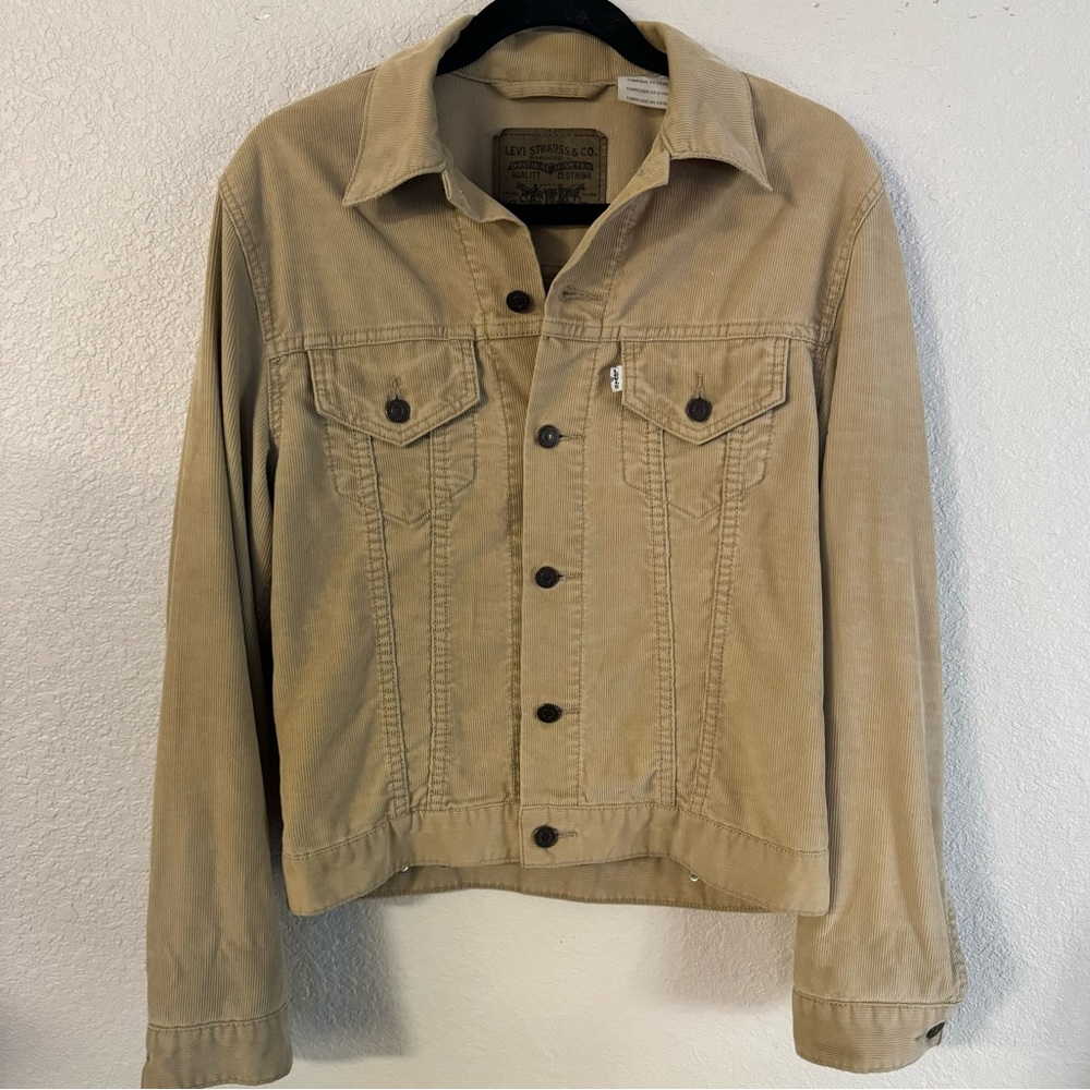 Levi’s Corduroy Neutral Tan Jacket Collar Womens size small